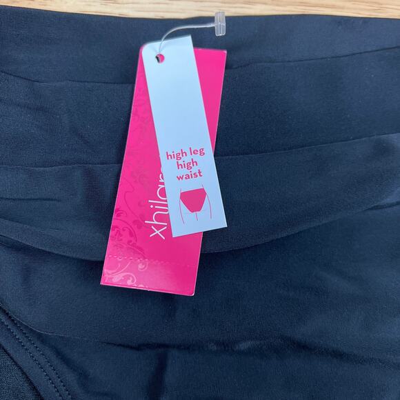 Xhilaration Juniors' Black High Leg High Waist Bikini Bottoms - Medium - NWT - Picture 2 of 5